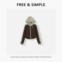 Free&Simple-‘秋意来临’早秋款极简风韩系感’撞色连帽外套-7917