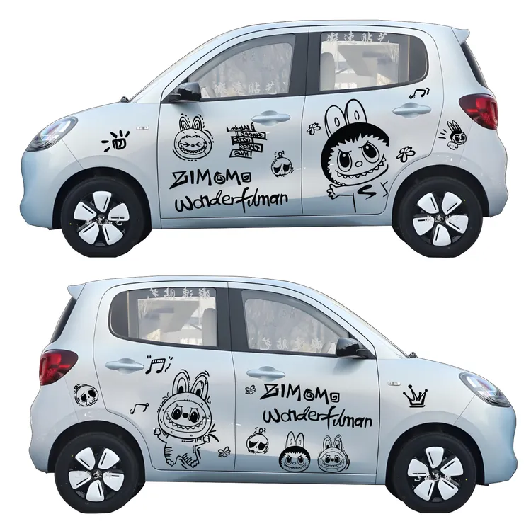 拉布布labubu机盖车贴纸拉花个性奇瑞汽车五菱宏光特斯拉蔚来通用