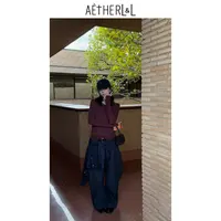 AETHERLL 复古宽松直筒休闲裤女秋冬美拉德高腰百搭长裤女G021006
