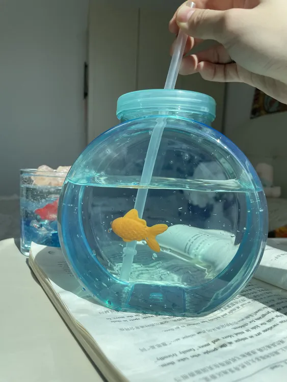 【零零和猫】新款设计水杯随身杯运动2025金鱼缸【禁止放热水】