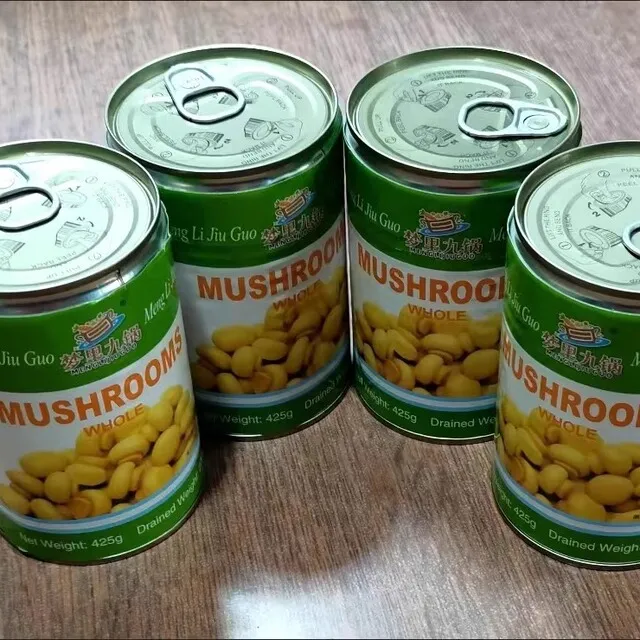 整粒出口蘑菇罐头425g*4罐炒菜煲汤凉拌烹饪食材菌菇罐装蔬菜批发