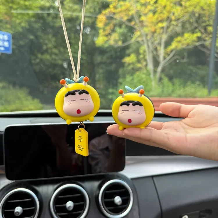 蜜蜂小新团子创意卡通后视镜汽车挂件车载手办摆件动漫车挂礼物女