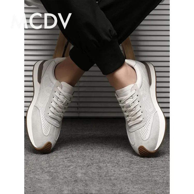 夏季男款透气潮流休闲鞋2025新款痞帅高端小白鞋百搭软底阿甘鞋