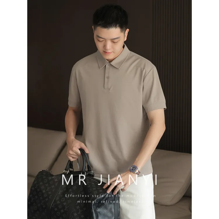 MRJIANYI夏季解构挺括凉爽T恤男款易打理商务休闲翻领polo衫短袖