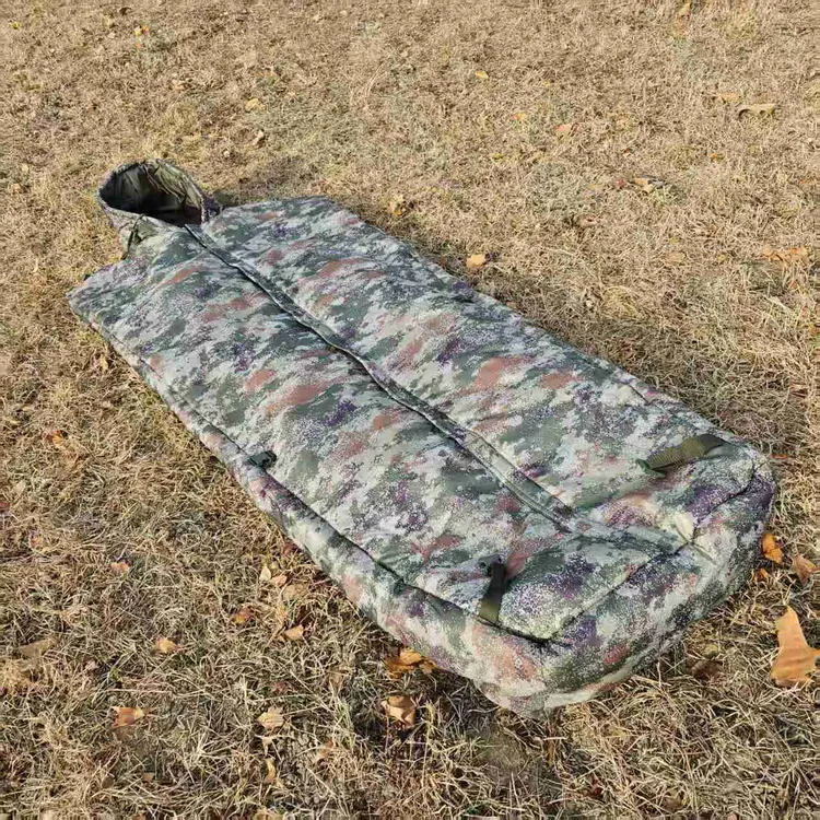迷彩棉睡袋大衣式防寒露营保温睡袋可伸手可穿式防水骑行垂钓野营