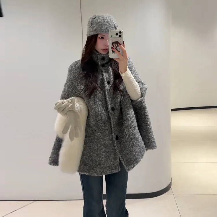 气质百搭韩版呢子大衣冬季2026新款网红加厚保暖休闲短款毛呢外套