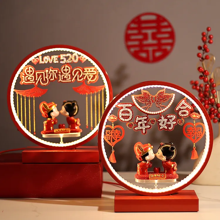 长明灯结婚台灯婚房红色床头灯新娘陪嫁灯结婚礼物送新娘实用