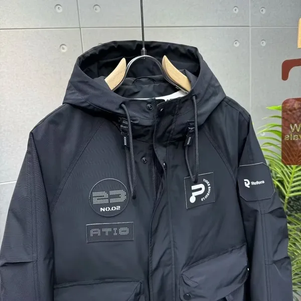 秋冬新款冲锋衣外套男新款宽松潮牌工装夹克休闲百搭连帽简约上衣