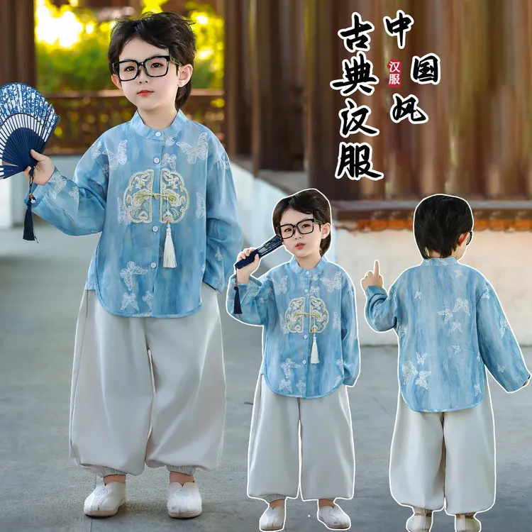 男童汉服古风春秋款套装唐装儿童中国风宝宝改良古装幼儿园演出服