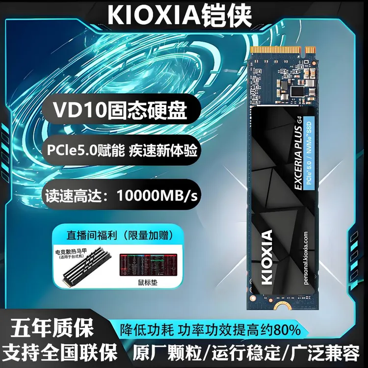 Kioxia/铠侠SSD固态硬盘PCIE5.0 NVMe M.2接口EXCERIAPLUSG4 VD10