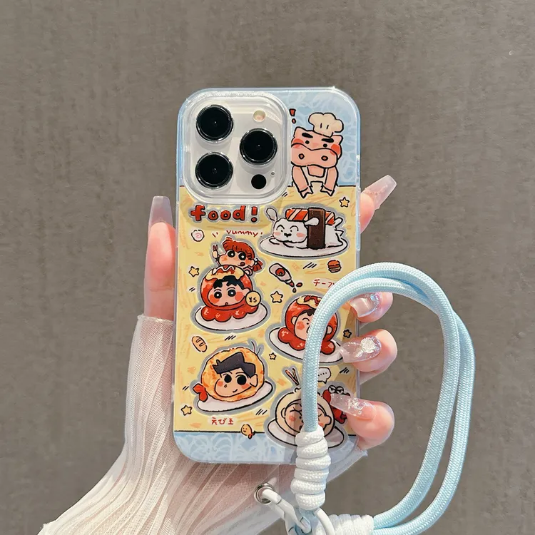 蜡笔小新适用苹果16华为vivo小米OPPO防摔iPhone15/14手机壳羽纱