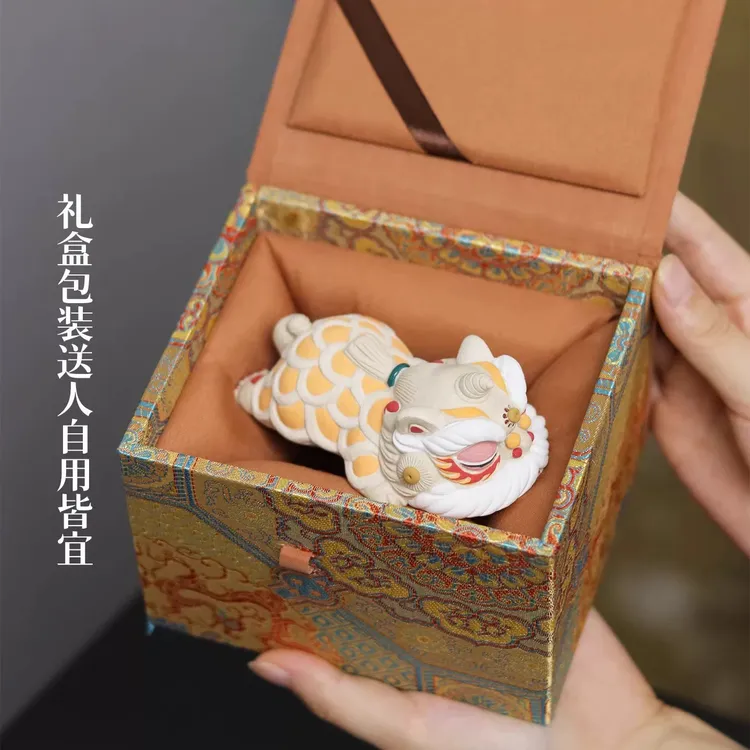紫砂醒狮茶宠创意可爱趣味工艺品可养茶玩茶桌茶具礼品摆件精致