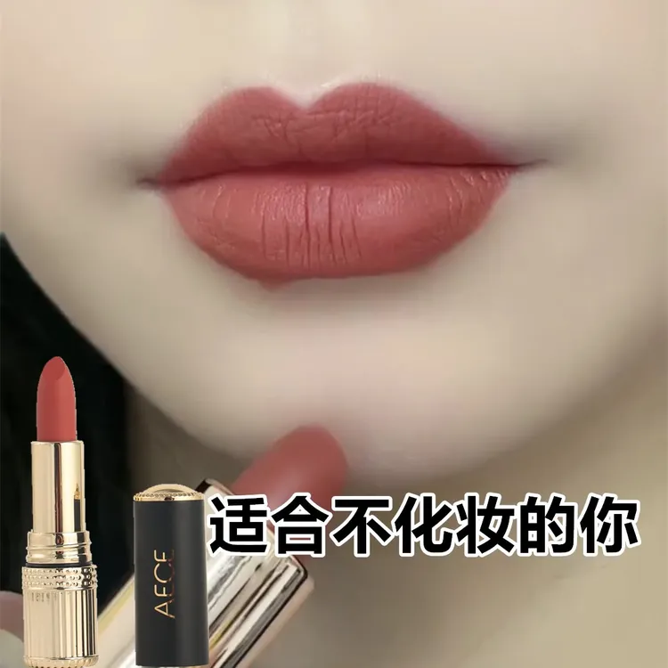 AECE肉桂奶茶色口红不掉色不沾杯持久防水定妆显白雾面哑光不脱色