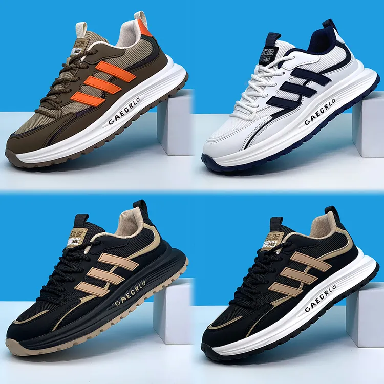 夏季新款2025网面透气舒适大气软底耐磨休闲运动时尚男士鞋518