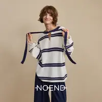 NOEND【前后两穿】绵羊毛马海毛撞色条纹针织衫 飘带慵懒宽松针织衫