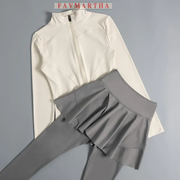 羽毛球跑步运动套装女2025新款高端专业健身房高级感两件套瑜伽服