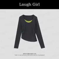 楚楚君 Laugh girl【高级叠穿】早秋新款拼色显瘦长袖上衣CL531098J