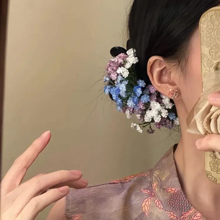 永生花~神仙姐姐同款满天星花朵头饰女绝美新娘头花发夹发饰