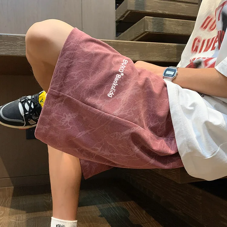 刺绣短裤男士夏季2025新款宽松5五分裤男生休闲裤子潮牌外穿美式