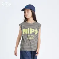 mipoSS24夏装 儿童薄款条纹背心夏季2024新款女童男童无袖吊带