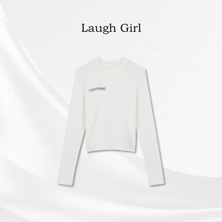 楚楚君 Laugh girl【女团同款】圆领极简风明走线长袖T恤TL531016J