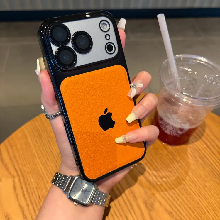 电镀高级荔枝纹适用苹果17promax手机壳简约iPhone16小众15创意14