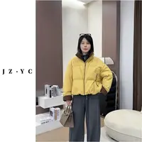【洁子推荐】2025冬季258657立领灯芯绒拼接撞色羽绒服JZYC258657