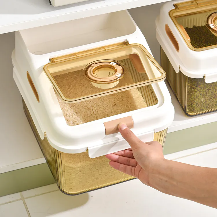 俏洁高硼硅玻璃米桶家用防虫防潮密封米缸装米箱面粉桶粮食收纳盒