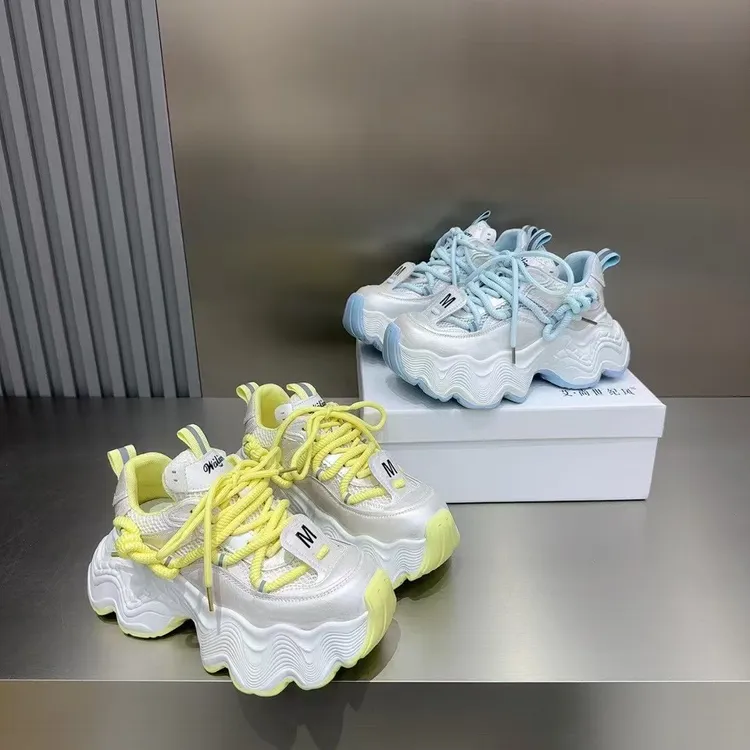 欧货厚底透网老爹鞋