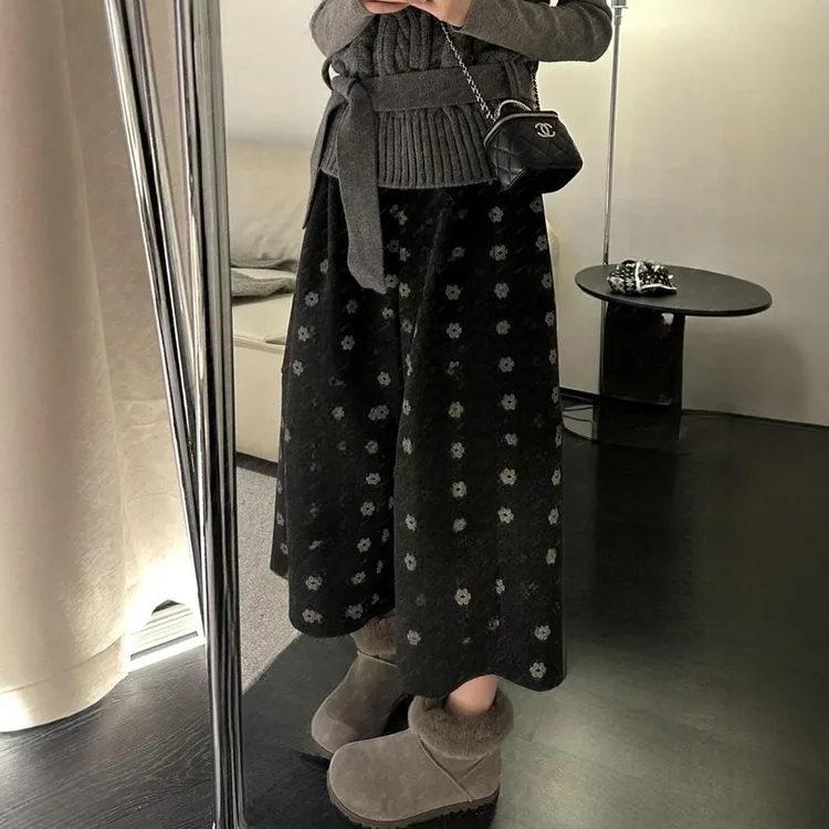 LAV HU【玛格丽特】韩系小花百搭时尚气球裤女复古花朵休闲阔腿裤子