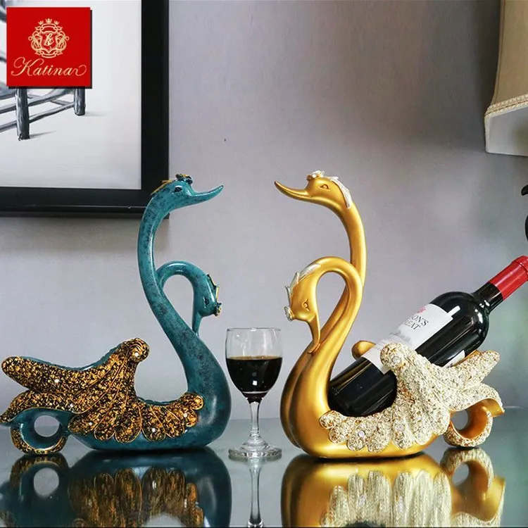 红酒架摆件天鹅客厅餐桌轻奢高档简约现代家居葡萄酒架结婚礼物