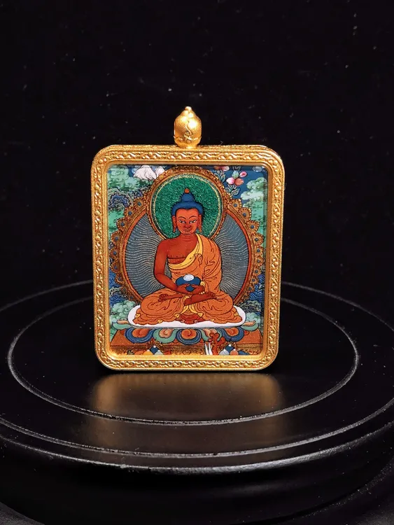 藏式彩绘十二生肖八大守护阿弥陀佛随身佩戴本命卡