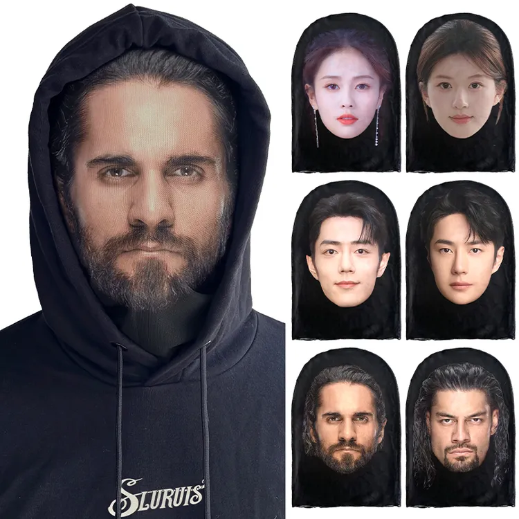 社牛cosplay面罩头套搞笑网纱透视拳王足球篮球明星仿真人脸面具G