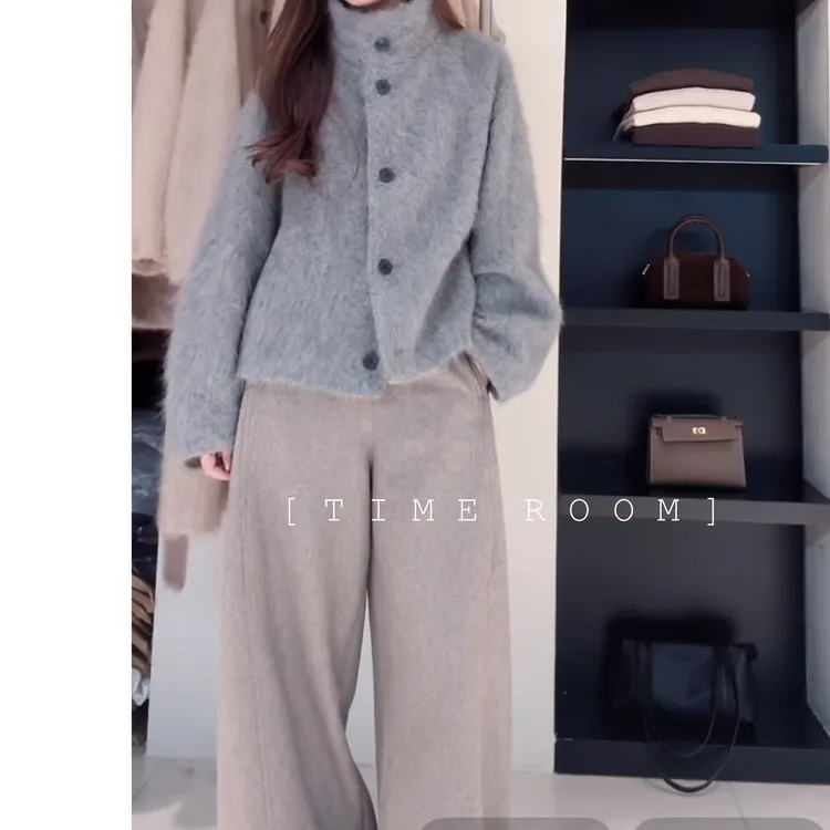 TIME ROOM 【轻奢外套】2025冬季新款羊毛拉绒大衣