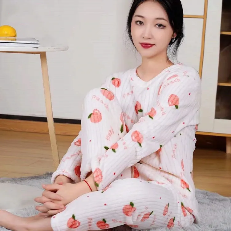卡通保暖冬季秋冬睡衣套装大码长袖韩版睡衣睡衣女款爆款2025新款