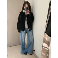 【丝绒雪花色皮衣】品质翻领夹克