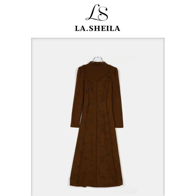 LA.Sheila“麋鹿”半高领打底上衣吊带连衣裙套装253-TZ/1013-5210