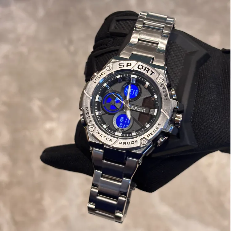 太阳能款钢铁之❤手表男款潮流经典男士腕表多功能夜光电子表