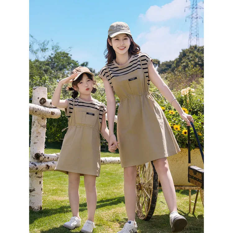 2025亲子装夏装母女母子洋气夏季休闲装一家四口夏装时尚家庭装