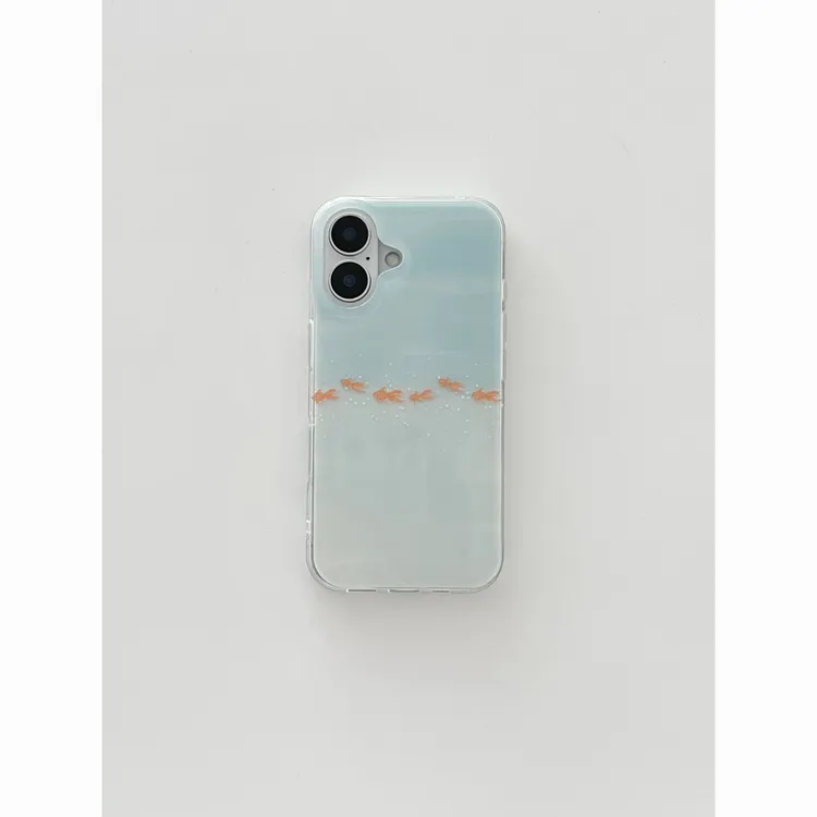 冒泡小金鱼适用iPhone16Promax手机壳13保护套15PRO大孔14新款12