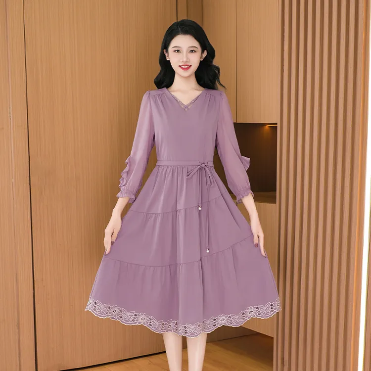 琪琪女装直播间2025新款广州十三行正品轻奢连衣裙26995