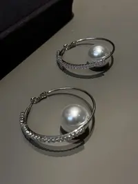 “月光独白”小众买手店设计款圈型微镶满锆耳环