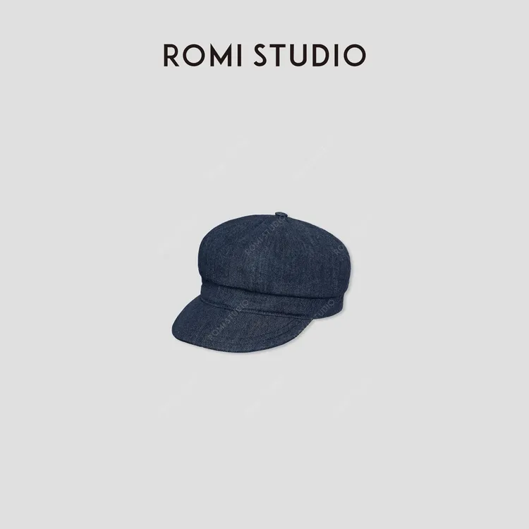 ROMI STUDIO“经典复古”短檐遮阳可调节皮扣牛仔八角帽 RWCAP34942