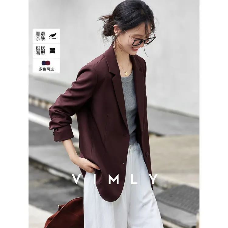 梵希蔓通勤翻领西装外套女秋季高级感西服正装上衣A2360