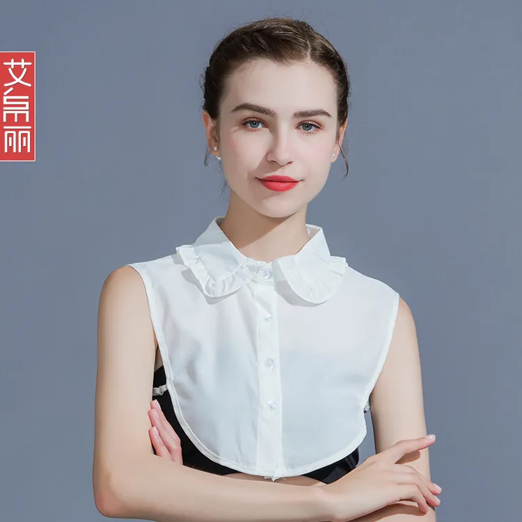 新款雪纺假领子女秋冬百搭假衬衣装饰领韩版荷叶边立领毛衣假领潮