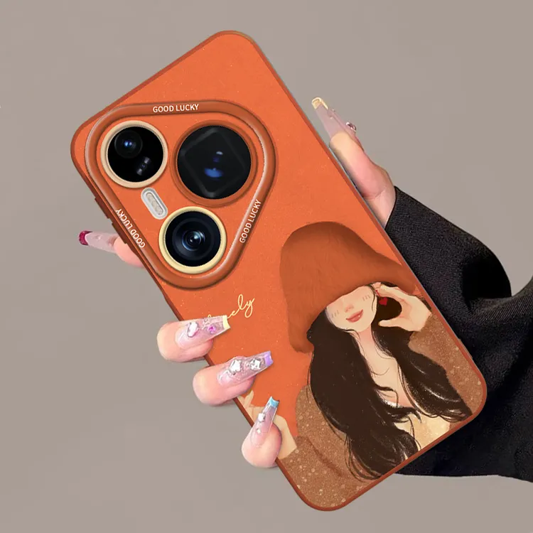 时尚爱心女孩适用华为pura80手机壳p80pro+新款ultra气质p70外壳