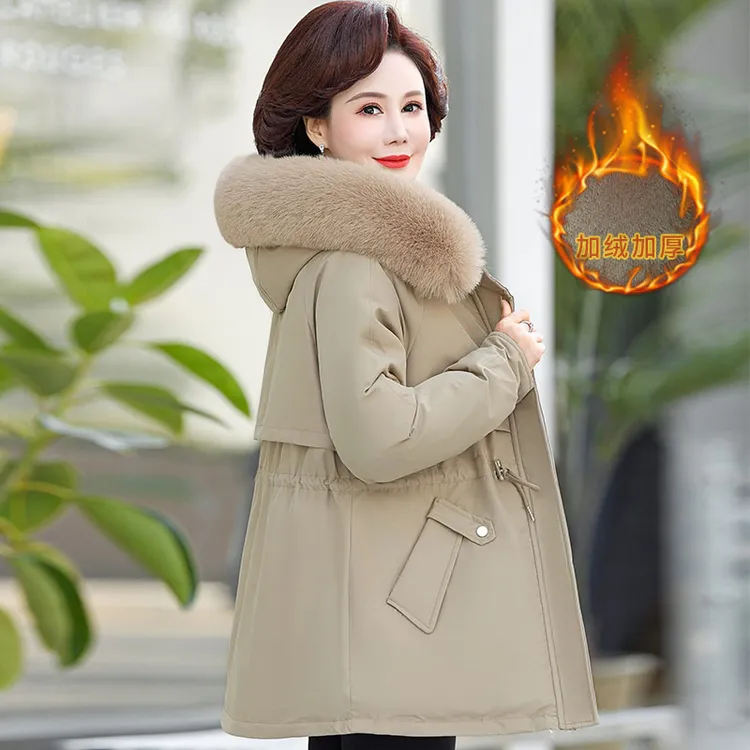 妈妈装冬装派克服女装外套棉衣新款60岁70中老年高档母亲洋气衣裳