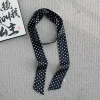 ［巧巧定制］黑色波点丝巾轻奢高档小方巾系脖新款百搭时尚搭配6121