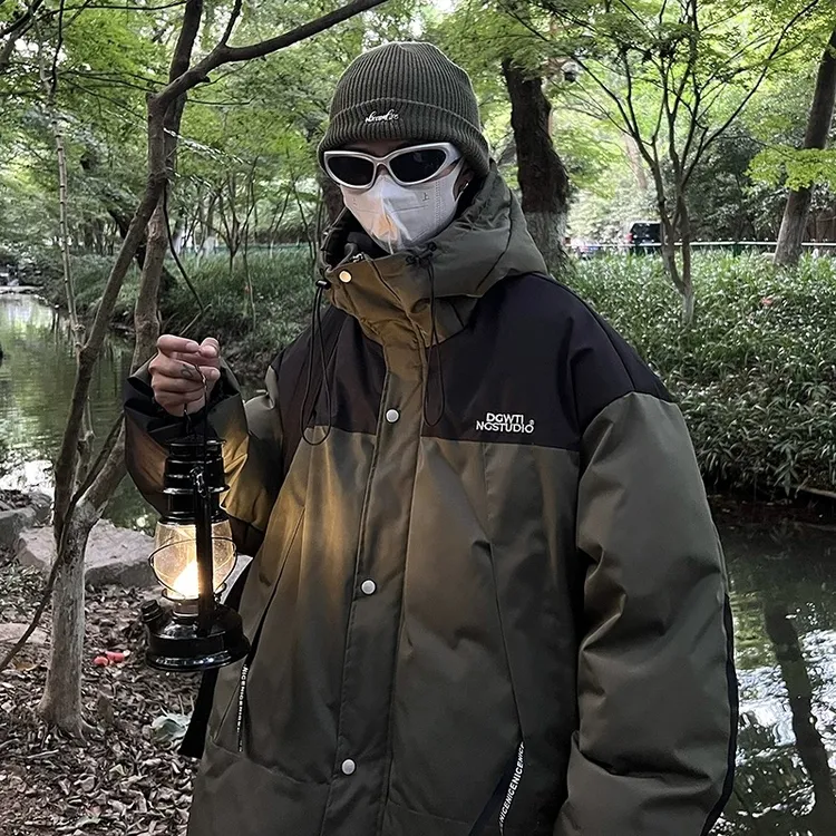 冬季日系情侣冲锋衣棉服美式百搭连帽宽松保暖加厚棉衣外套 WT303