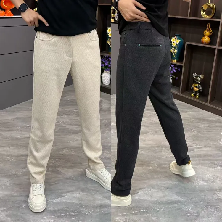 男士休闲裤秋季款时尚简约百搭醋酸裤子男运动时尚潮流舒适长裤男